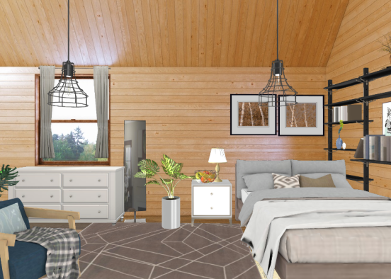 Scandinavian Simplistic Bedroom Design Rendering