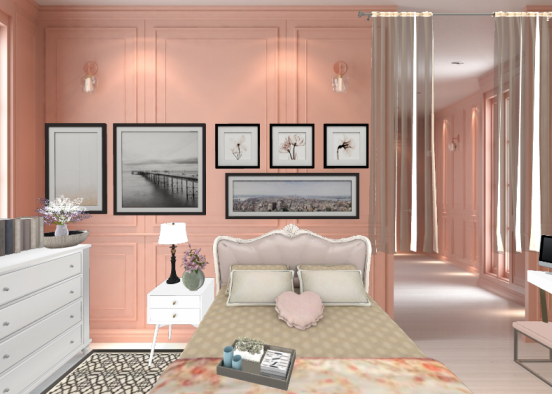 Pink Fantasy Bedroom Design Rendering