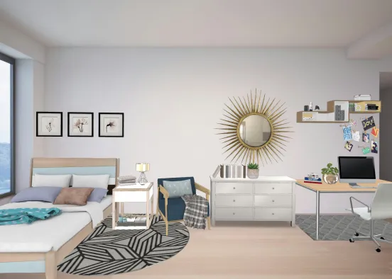 Modern Light Bedroom Design Rendering