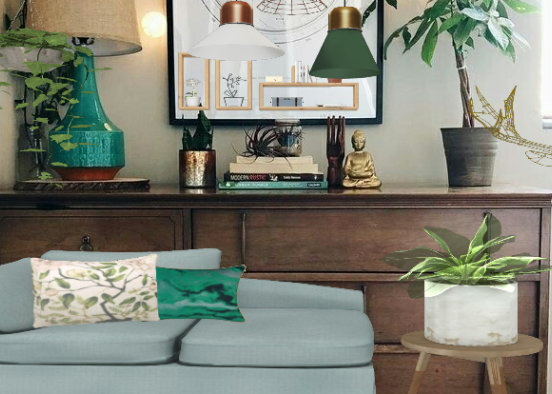 GREEN Living room  Design Rendering
