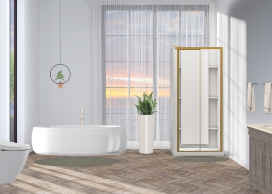 new and improved bath room Design Rendering