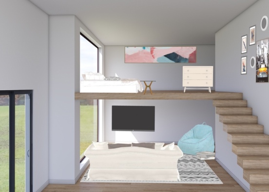 bedroom with a mini living room to go with it!!! Design Rendering