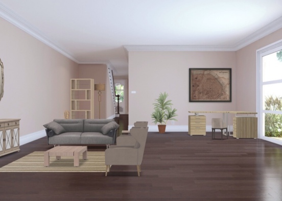 warm living room Design Rendering