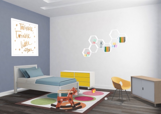 Gender Neutral Toddler Bedroom Design Rendering