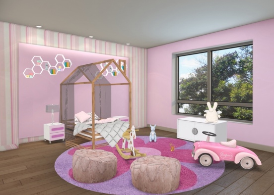 Girl’s Toddler Bedroom  Design Rendering