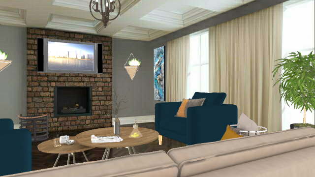 Fireplace and warmth Design Rendering