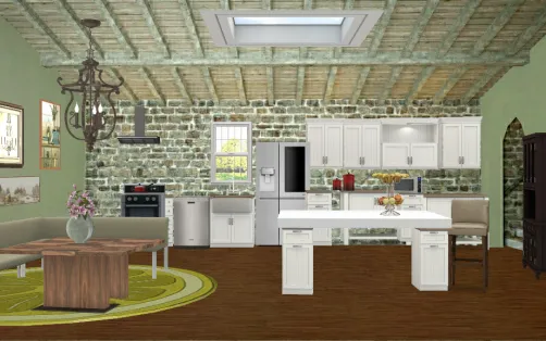 Brick kitchen 