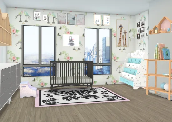quarto de bebê 🍼 de menina Design Rendering