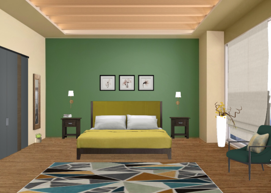 Bedroom _ Green_ Design Rendering