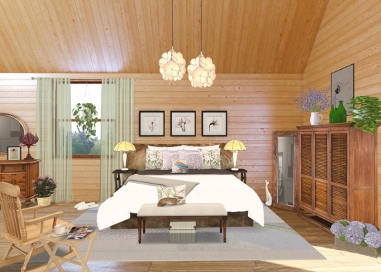 Springtime Country Bedroom  Design Rendering