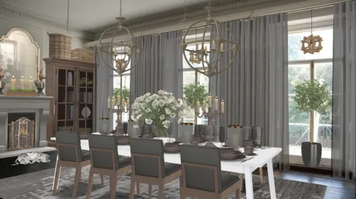 Country Dining Room with Wooden and Brown details in a rustic Style 