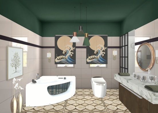 Salle de bain moderne de Sachou Design Rendering