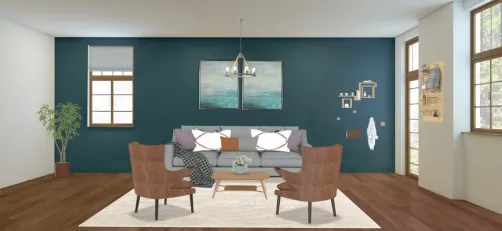mid century modern living room