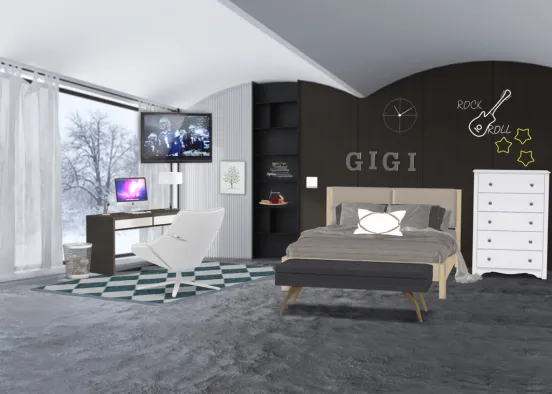 a luxurious bedroom  Design Rendering