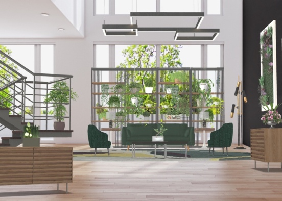 plant lover living room  Design Rendering