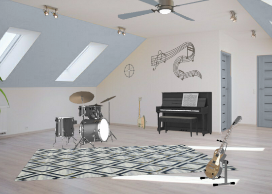 Petit studio de musique Design Rendering