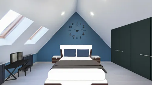 Chambre parentale bleue