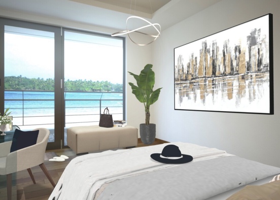 minimalist vacation room Design Rendering