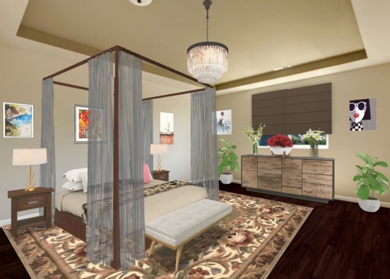 Eclectic Bedroom  Design Rendering