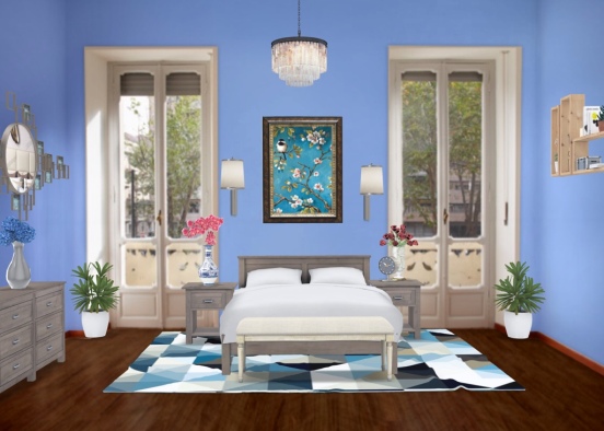 cosmopolitan Bedroom  Design Rendering