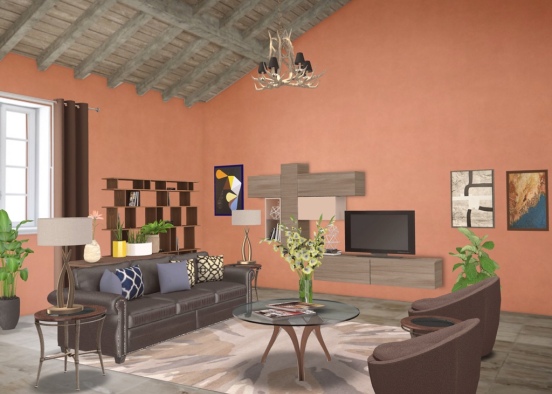 Southwestern Livingroom  Design Rendering