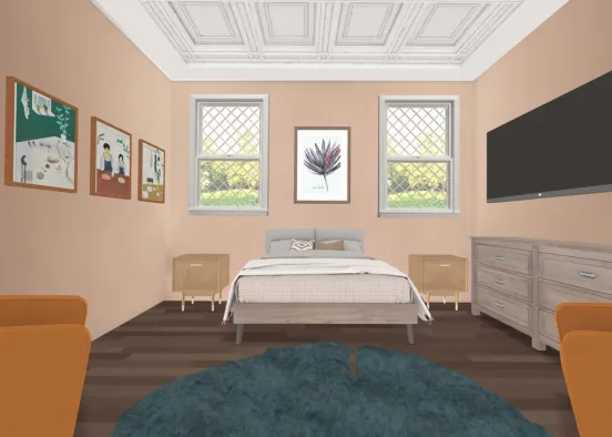 stylish bedroom  Design Rendering
