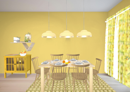 My yellow painted kitchen 💛💛💛🧡🥰 Design Rendering