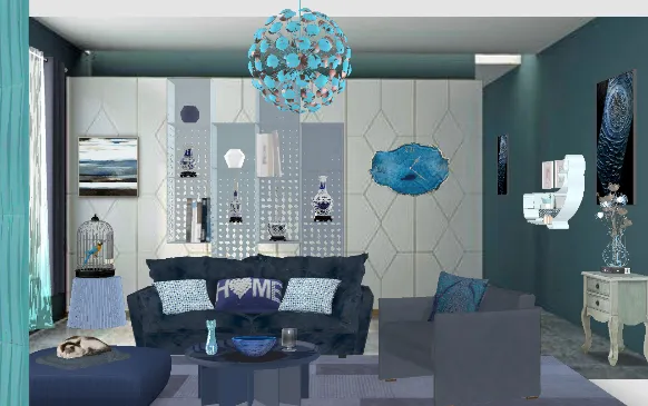 Blue living room by Angela Zarzaca