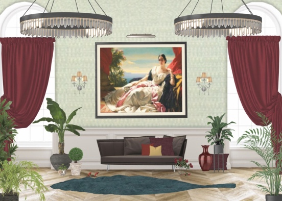 lady’s formal sitting room Design Rendering