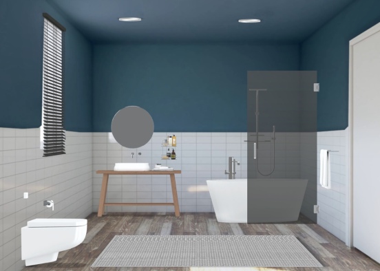 contrasting bathroom Design Rendering