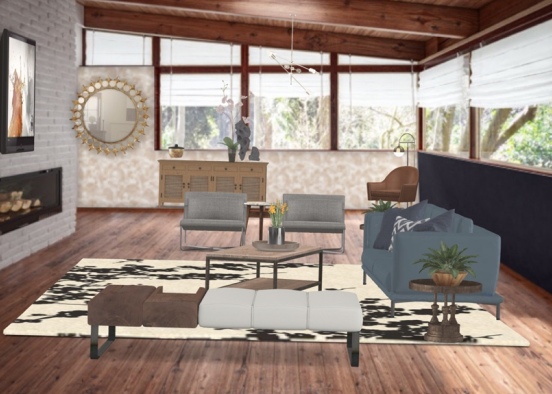 Designed Living Room  Design Rendering