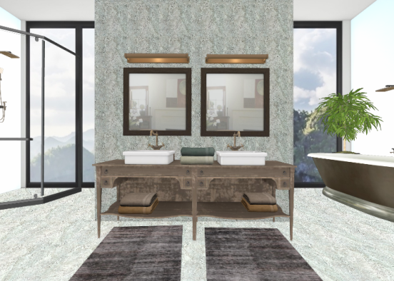 Bathroom with a beautiful view Design Rendering