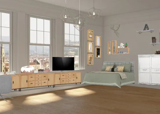 Una habitación rústica en London Design Rendering