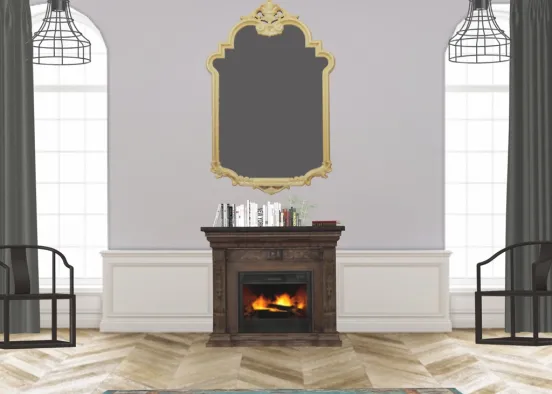 Chic Fireplace Design Rendering
