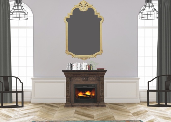 Chic Fireplace Design Rendering