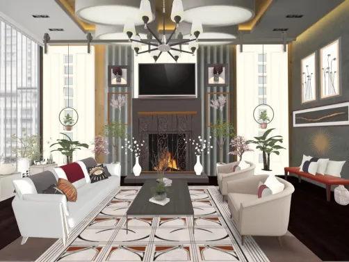 High Rise Apartment Living Room
