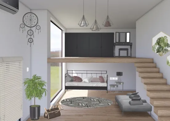 Habitación+ropero juvenil 🖤 Design Rendering