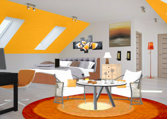 Orange Room Design Rendering