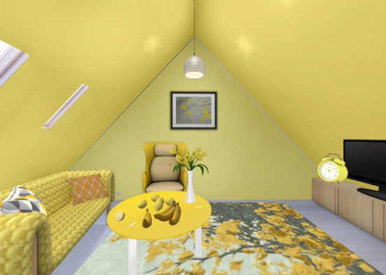 Cute Yellow Room Design Rendering