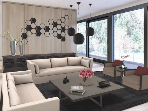 Beige & Black living room