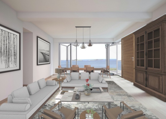 Beach living room Design Rendering