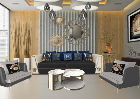 Living room for executives Design Rendering