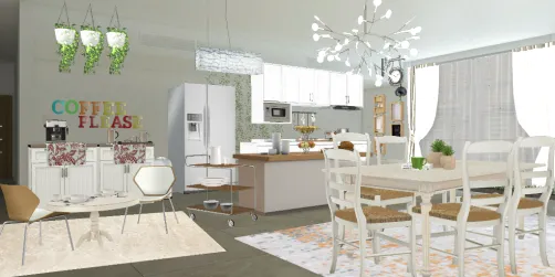 white bright dining place