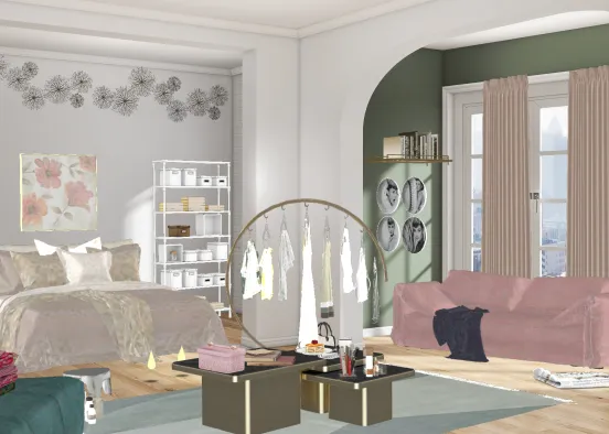 Stylish girl's bedroom Design Rendering