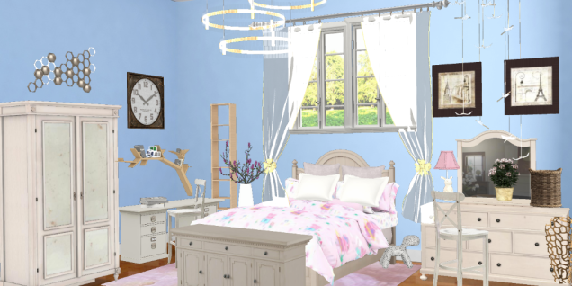 Girl room in shabby chic style