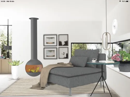 Este rincón cerca del calorcito de la chimenea.