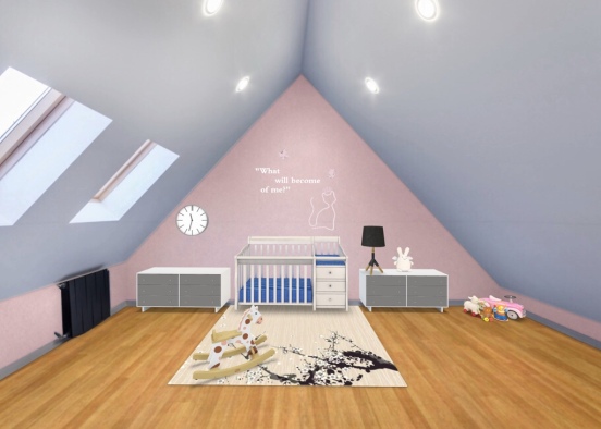 baby girl  room  Design Rendering