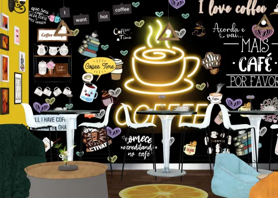 # Looking this black yellow cafe decor. ... Design Rendering