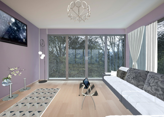 Air Element Themed Living Room Design Rendering