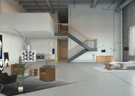 studio apartment Design Rendering
